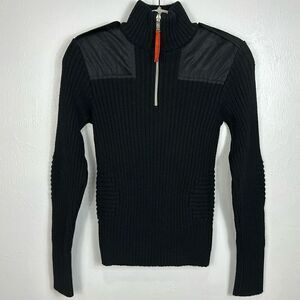 JC de Castelbajac 1/2 Zipper Merino Wool Blend Sweatshirt In Black Size M